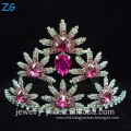 Fashion Flower Girl Tiara Pink Crystal Tiara, queen crown for sale
